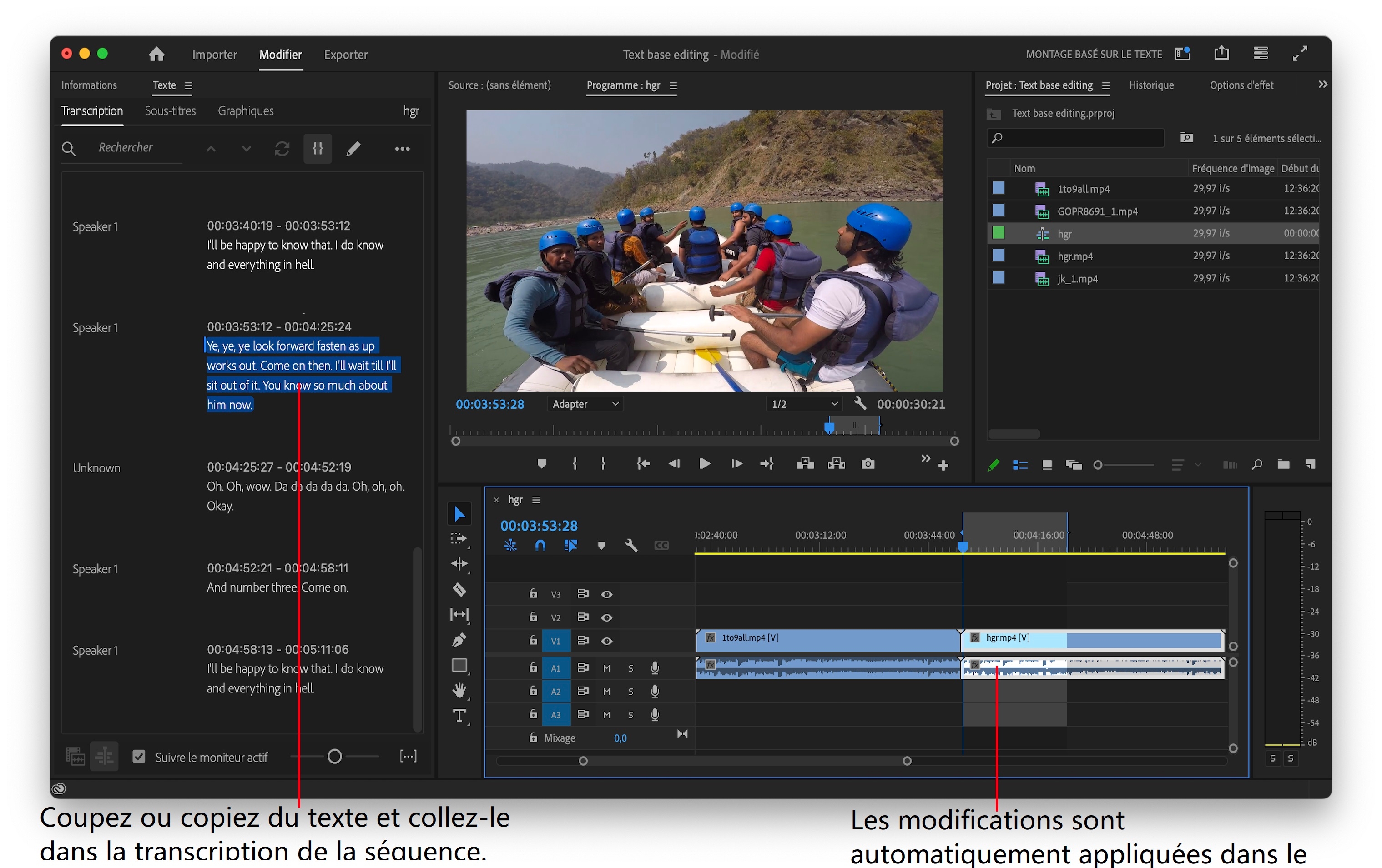 Montage basé sur le texte dans Premiere Pro FAQ